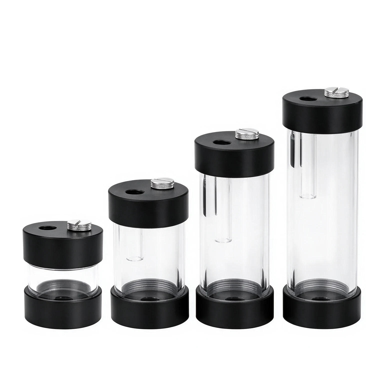 PanoCooling 50mm Transparent Acrylic Cylindrical Water Cooling Reservoir External Thread PC Liquid Cooling Tank for DIY