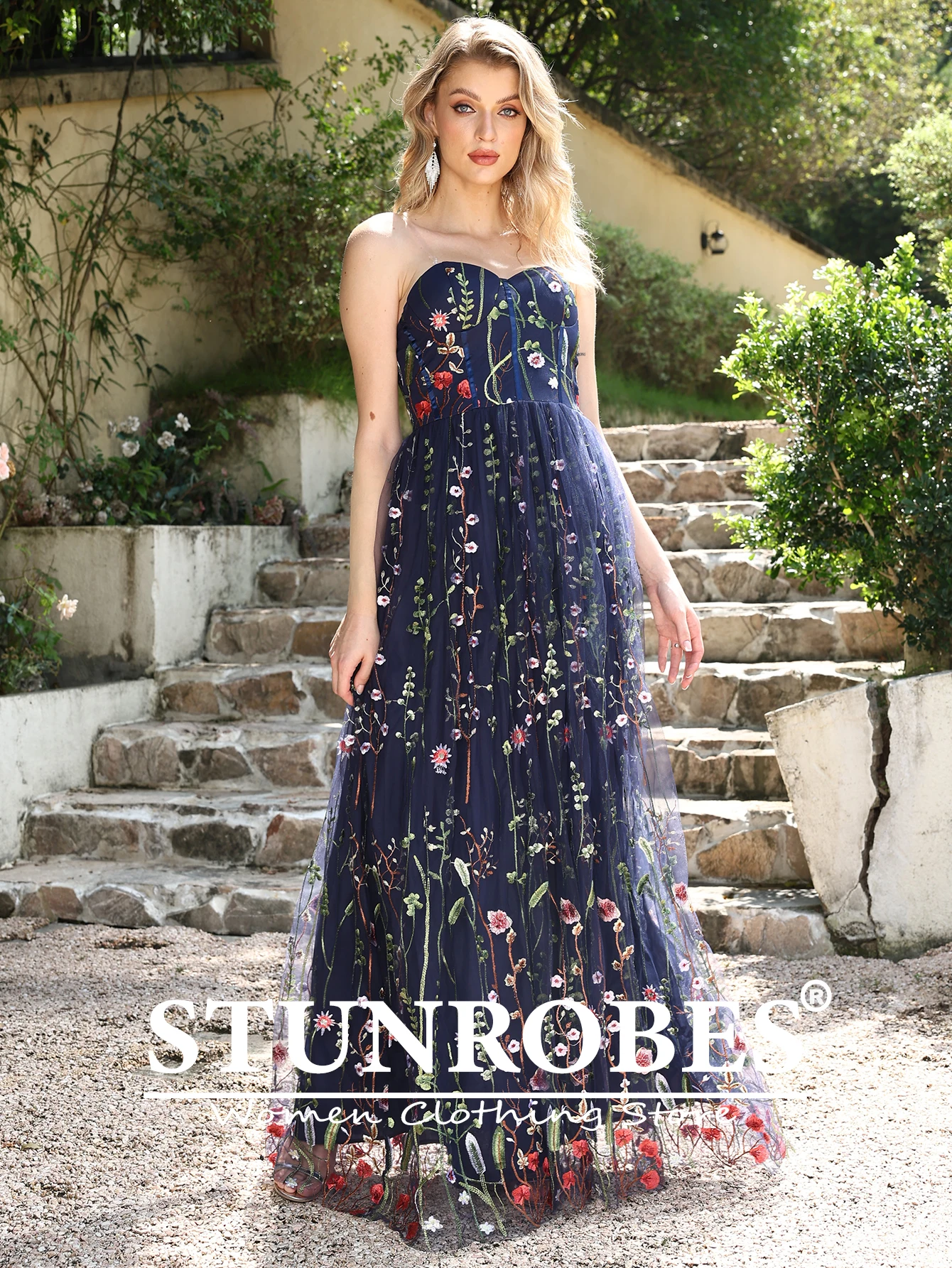 Elegant Summe Dress 2025 Floral Embroidered Mesh Overlay Vintage Long Maxi Dresses for Women High Waist Birthday Party Gown