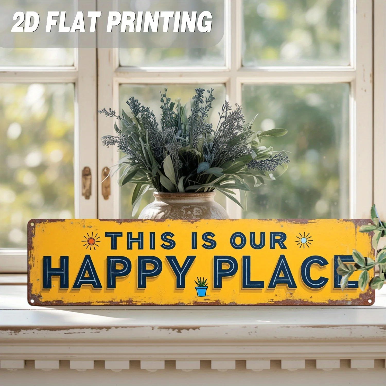 2D Flat Vintage Farmhouse Metal Wall Sign 