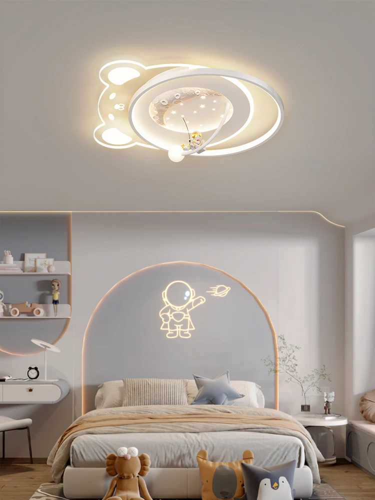 

Round Bear LED Ceiling Lamp Is Used For Dining Room Bedroom Foyer Kitchen White Gold White Lamp Remote Control Lamp Decoration