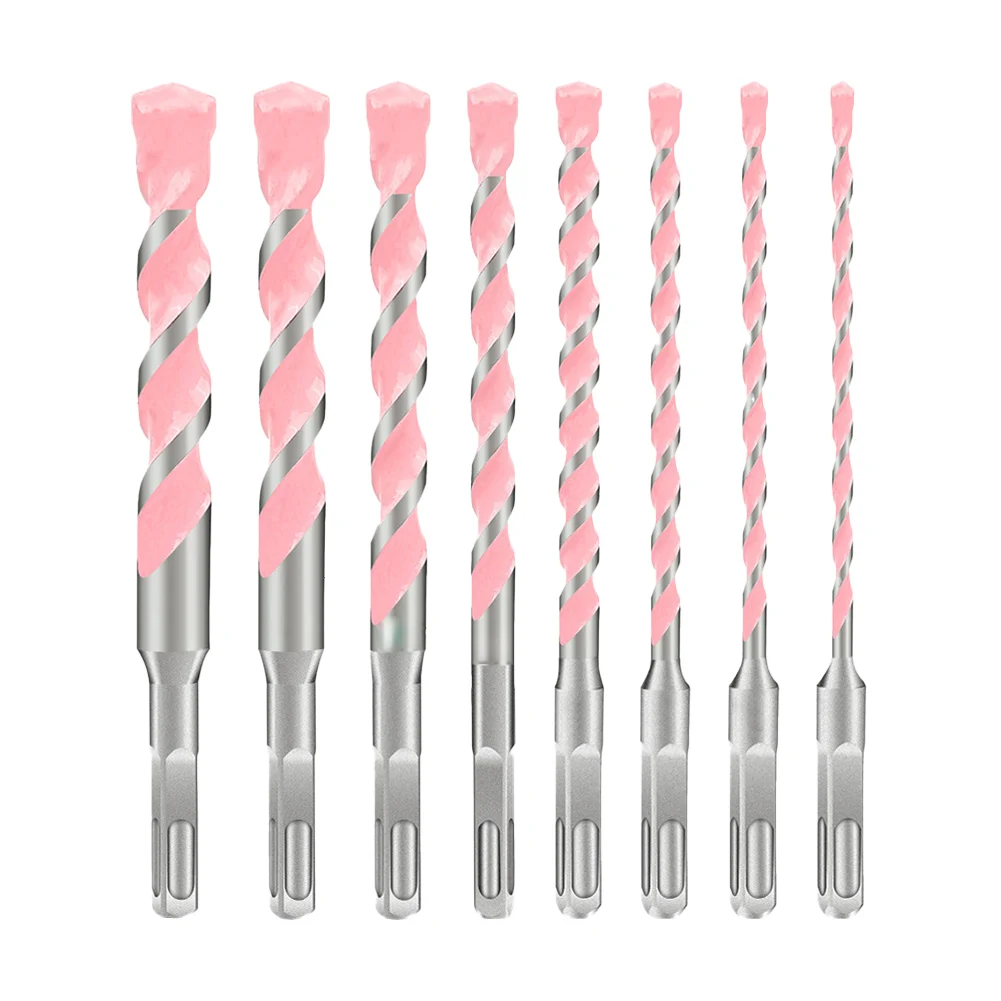 

Alloy Steel Construction 2PCS of 200mm Long Hammer Drill Bits Featuring Square Shank Design and Effective Carbide