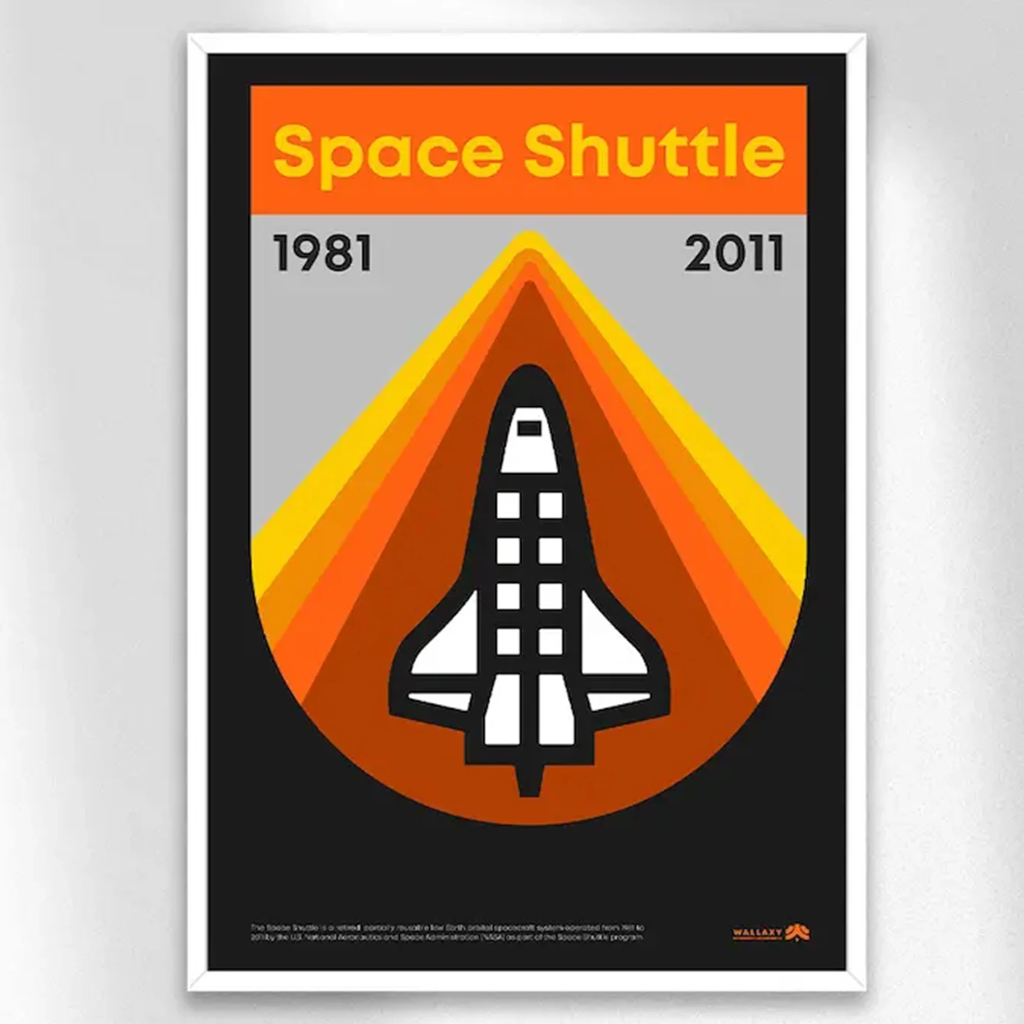 Modern Orange Space Shuttle Wall Art Print Canvas Painting Poster Picture For Living Room,Bedroom Home Decor