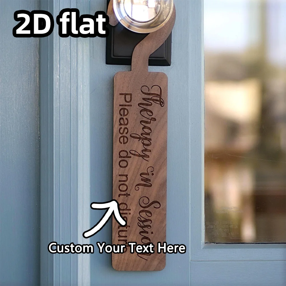 Therapy in Session Door Hanger 1PC, Please Do Not Disturb Sign, Maple or Walnut Wood Door Tag, Office Counseling Room Decor