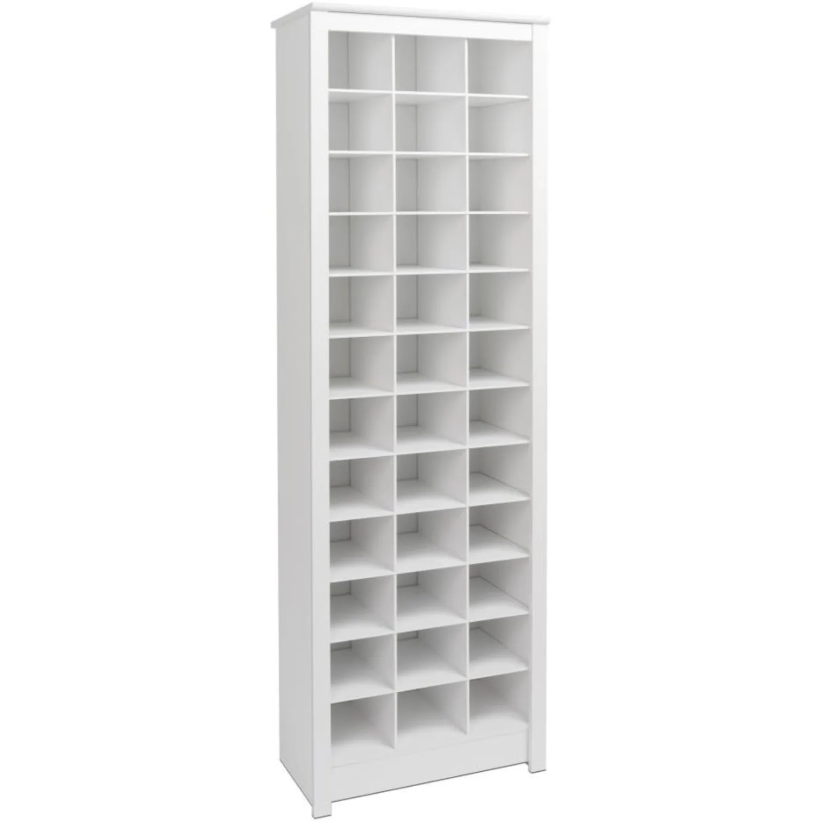 

US White Tall Storage Cabinet, Shoe Cabinet, Entryway Furniture with 36 Shoe Cubbies 13"D x 23.5" W x 72.5" H
