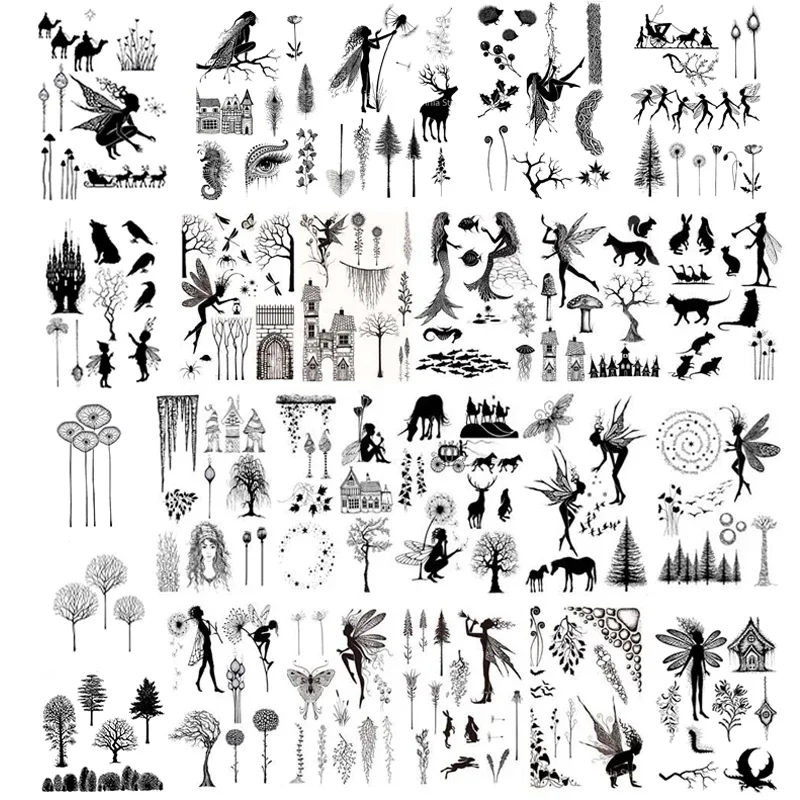 Fairies Plants Series Clear Stamps Plants Tranperant Silicone Stamp for Card Making Album DIY Scrapbooking Crafts Supplies