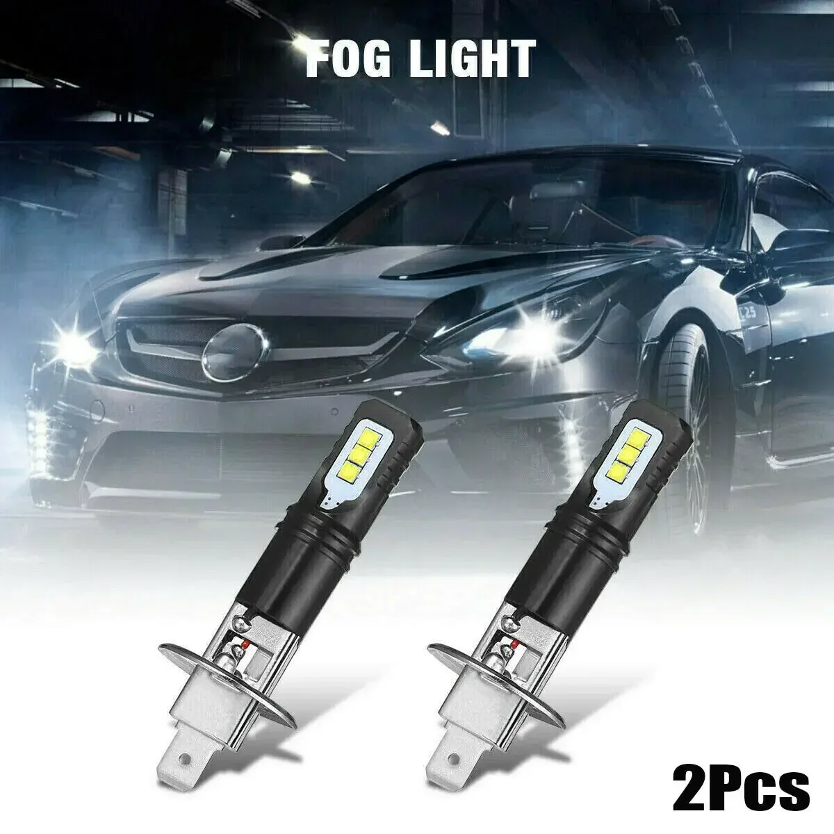 

2x H1 160W 6000K 6000LM Super Bright White DRL LED Headlight Bulb Kit High Beam 2525 Chips Fog Lamp Driving Light For Auto 12v