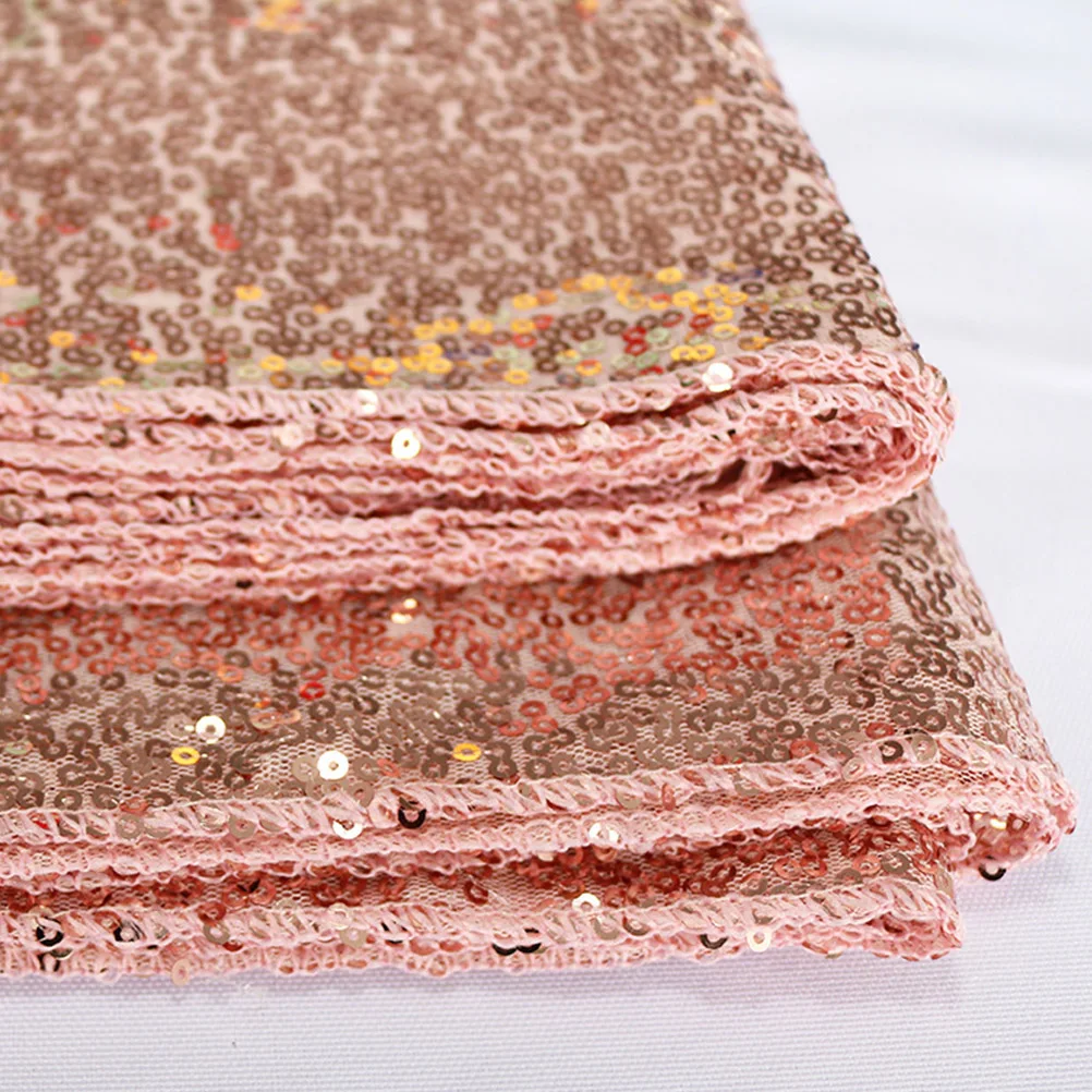 

1Pcs Embroidered Sequin Tablecloth Rose Gold Decorative Wedding Table Cover Round Sequin Tablecloth Elegant Party Decor