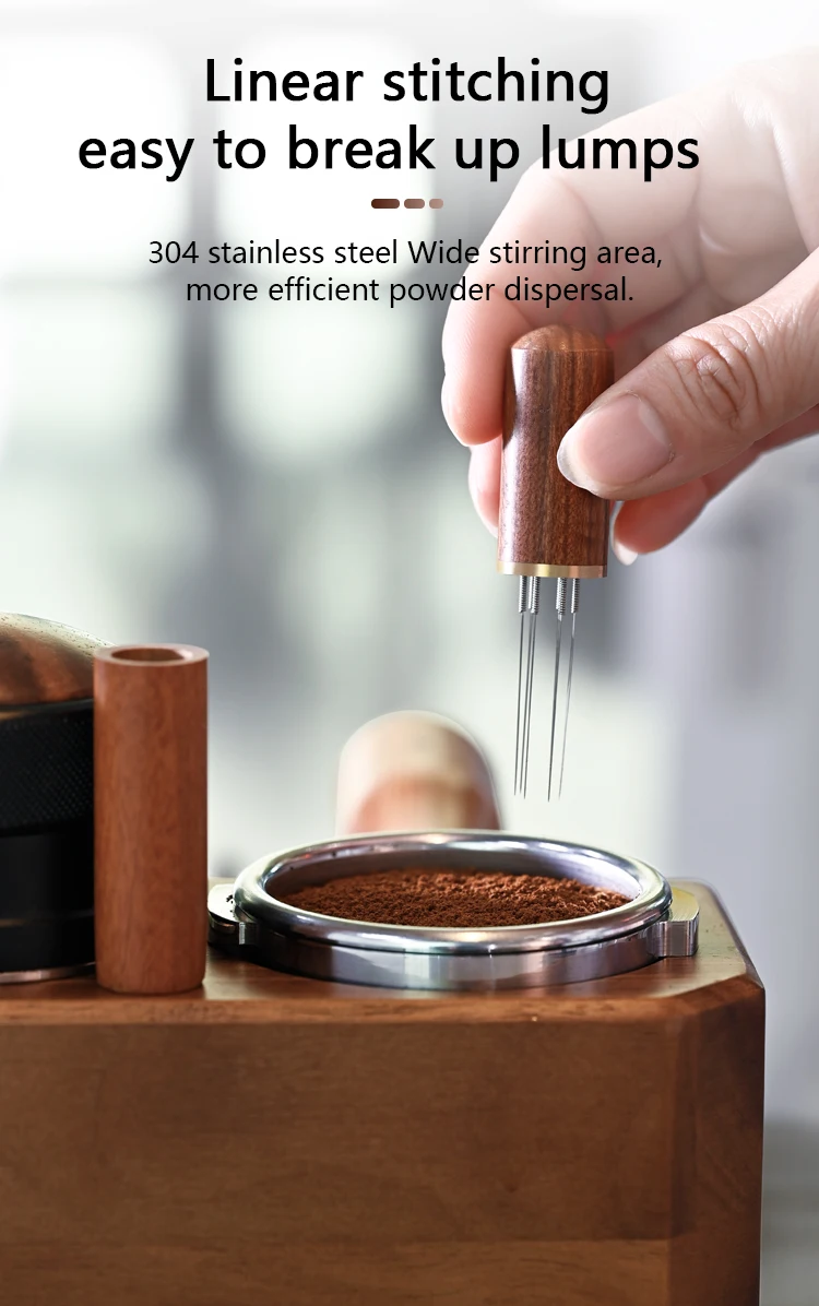 6/8 Nadel Edelstahl Kaffee Pulver Tamper Espresso Rührer Verteiler Leveler WDT Werkzeuge Cafe Rühren Barista Zubehör – Detail 4