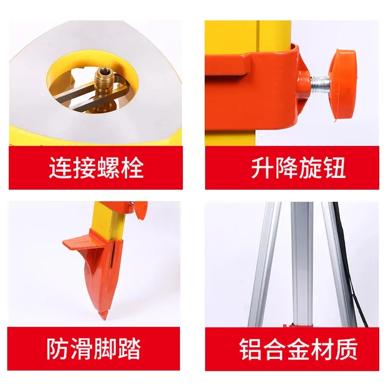 حامل ثلاثي القوائم من سبائك الألومنيوم لمستوى الخشب الصلب والمسح ملحقات دعامة تلسكوبية محطة إجمالية من الثيودوليت