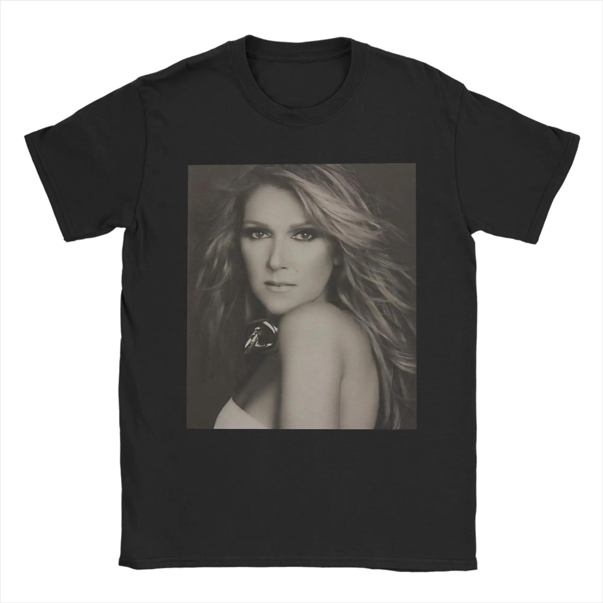 Men Women T Shirt Celines Dion Face Portrait T-Shirts Hip Hop Singer  Summer Tee Shirt Y2K Basic Cotton Tops Birthday Gift