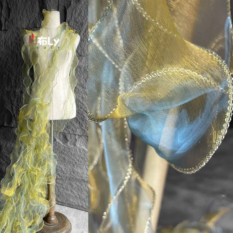 Wave Gradient Mesh Lace Trim, Creative DIY Material, Wedding Apparel Decor for Designer Fabric Refashion