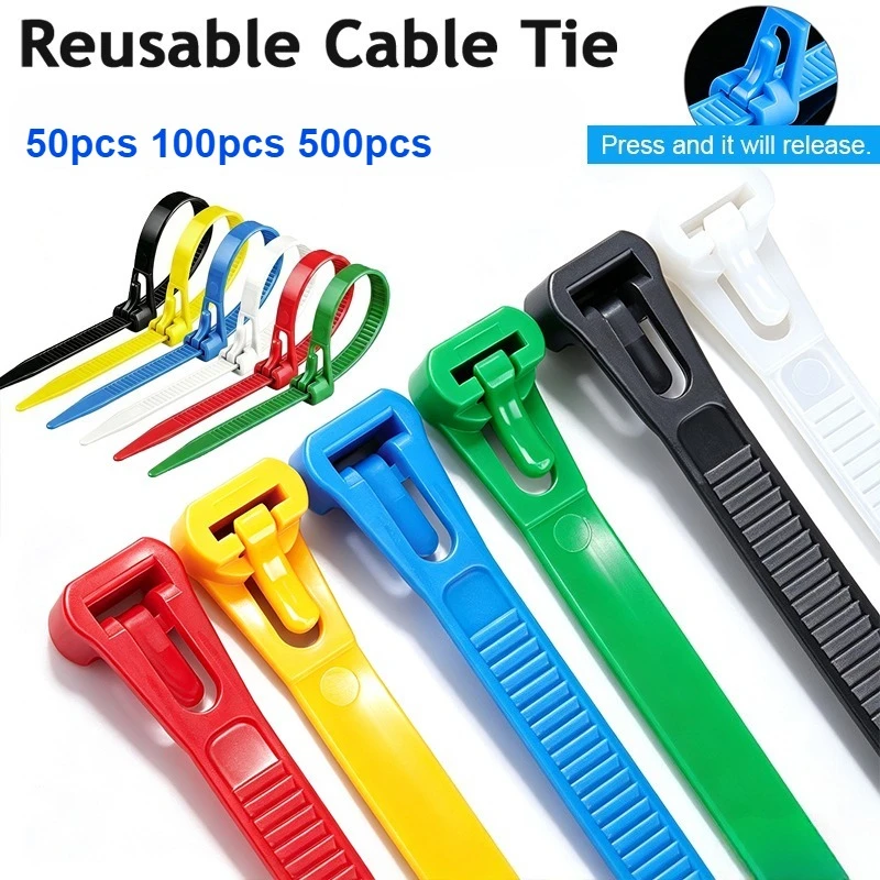 Reusable Zip Ties  UV Resistant,  Zip Ties Heavy Duty Outdoor Releasable , Cable Ties Reusable Tie Wraps Indoor Non Slip Off