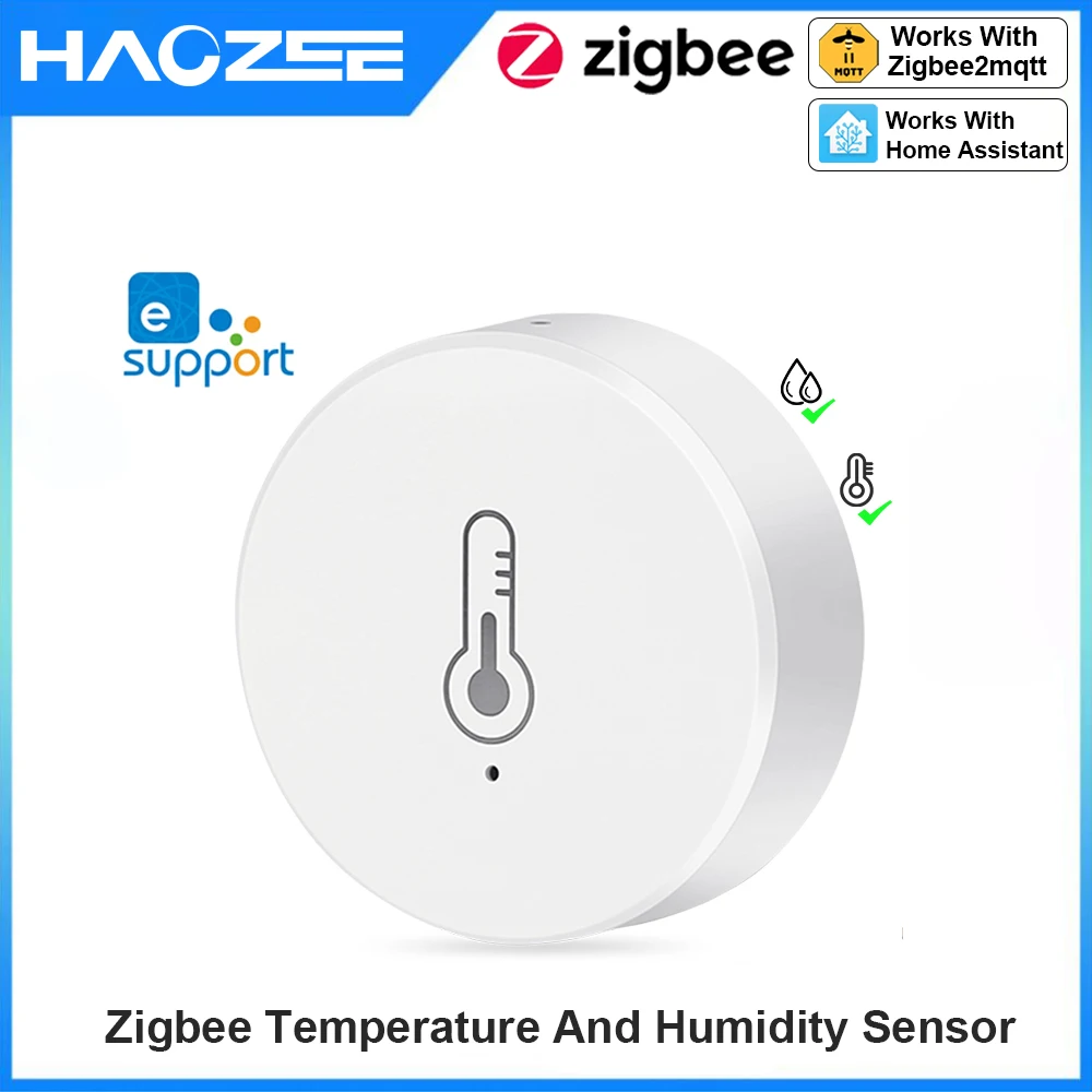 

Haozee Ewelink Zigbee 3.0 Датчик температуры и влажности Дистанционный монитор с питанием от батареи Работает с Alexa Google Home