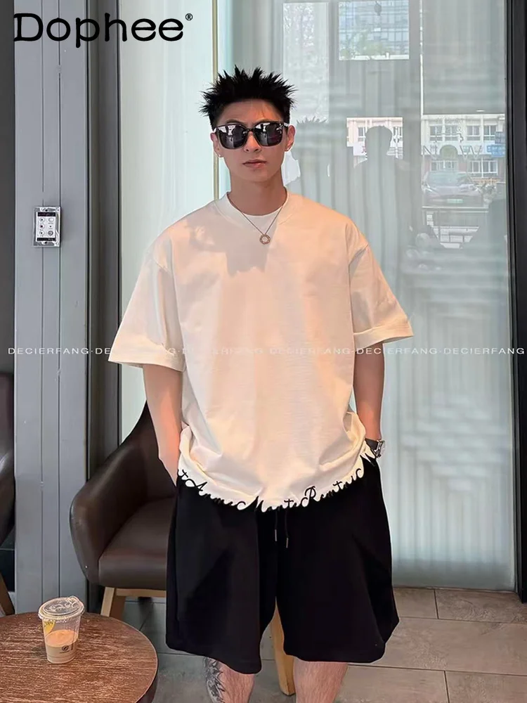 

Summer American Style Trendy Pure Cotton Short Sleeve 2025 New Sunlight Boy Round Neck Fashion Comfortable Casual T-Shirt
