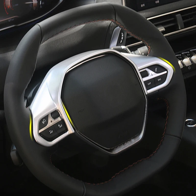 For Peugeot E-208 508 208 3008 GT 4008 5008 2016-2020 Car Steering Wheel Panel Cover Sequins Trim  Accessories