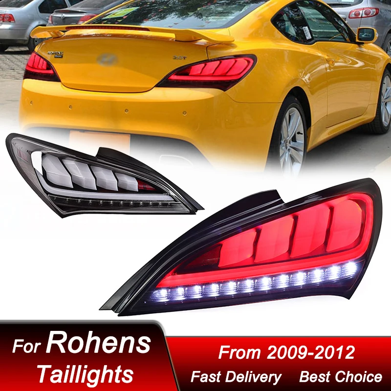 

Pop Car Styling Tail Lights For Hyundai Rohens Coupe 2009-2012 New Style Full LED Dynamic Turn Signal Light Tail Lamp Assembly