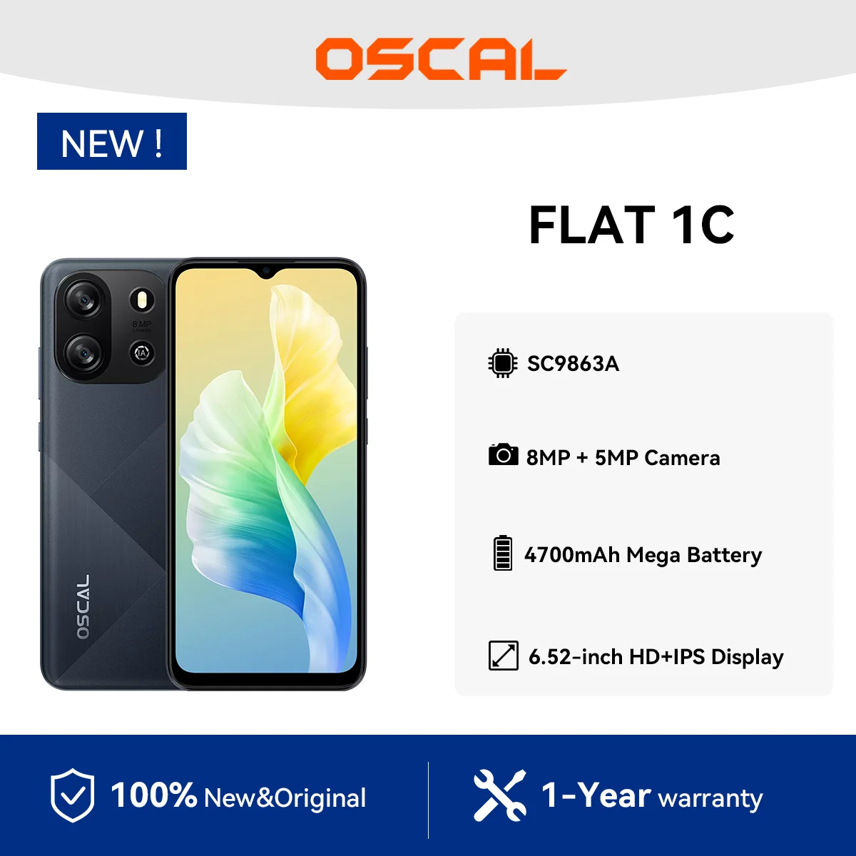 OSCAL FLAT 1C: La Scelta Perfetta per un Telefono Android Economico con Schermo da 6,56' e Batteria da 4700mAh