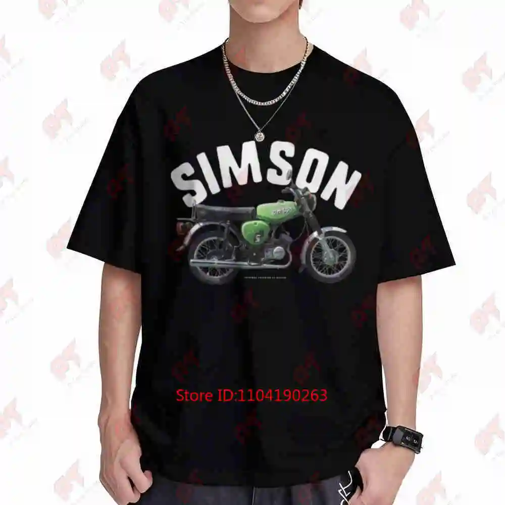 Simson S51 Elektronik Motorcycle Design Short Sleeve Tee 100% Cotton T-Shirt