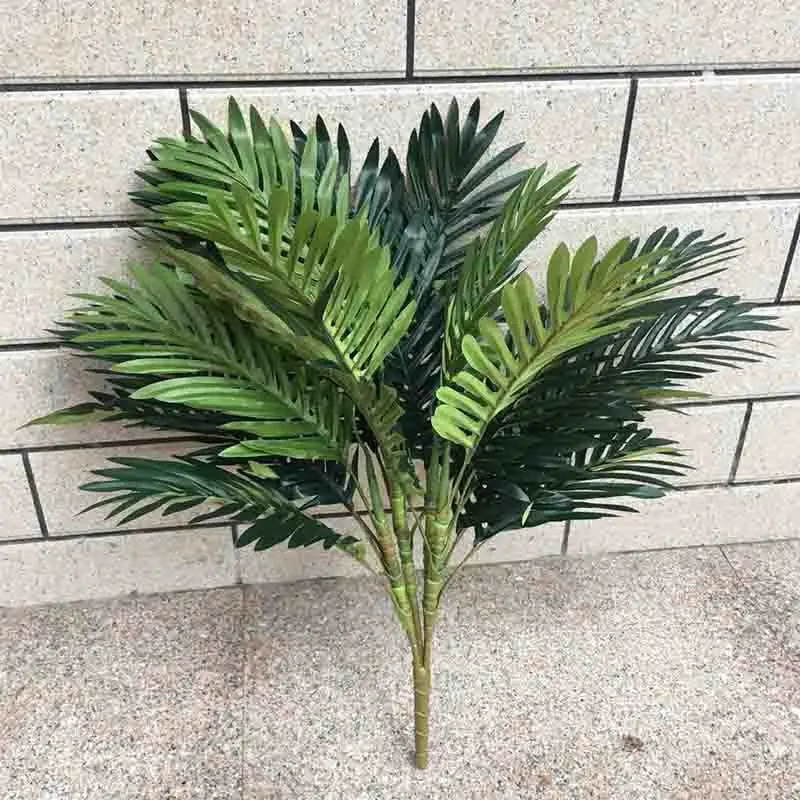 1 Piece Tropical Palm Plants Large Artificial Potted Fake Leaves Green Simulation Bonsai Trees Branches for Home Office Decor