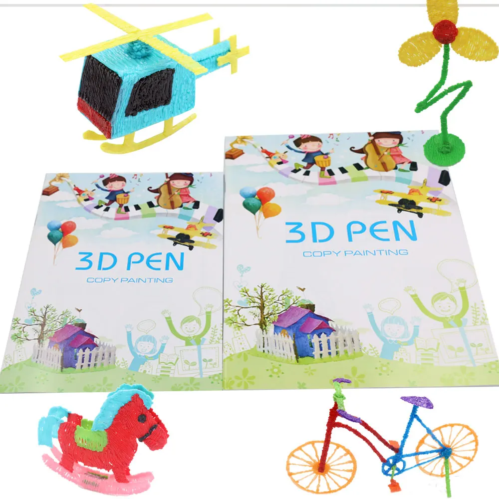 

3D Pen Drawing Book Suitable for 3D Children's Printing Pen Reusable 22/40 Patterns Transparent Board Painting Graffiti Template