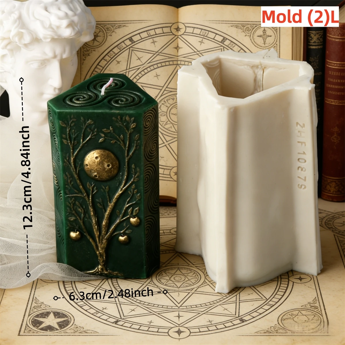 3D Mond Zylinder Kerze Silikon Form DIY Relief Sonne Mond Gesicht Duft Kerze Gips, Der Werkzeug Home Decor Handgemachtes Geschenk – Detail 7