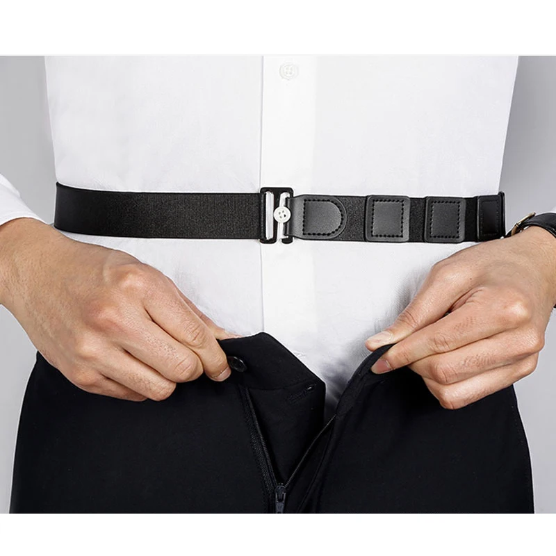 

Leather Shirt Stay Belt for Men Waist Belt for Shirt Band Man Women Adjustable Elastic Nonslip Holder Belt Strap Cloth Accessory