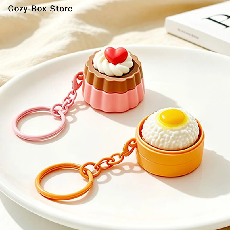 [ZY]Mini Gourmet Keychain Decompression Toy Anxiety Relief Toy Fried Egg Burger Sushi Avocado Durian Pendant Bag Backpack Decor view 6