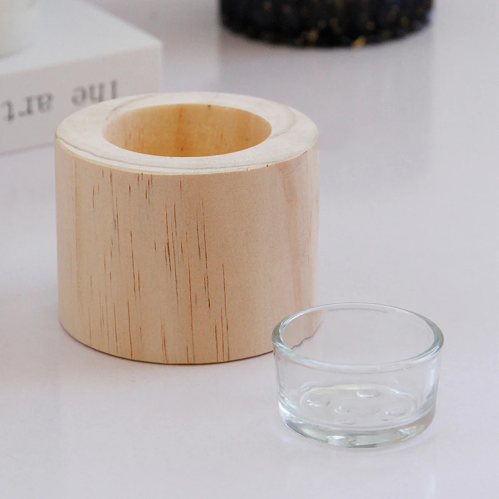 

3Pcs Wooden Holders Decorative Stands for Romantic Dinner Table Centerpiece Tea Light Candlestick Holders