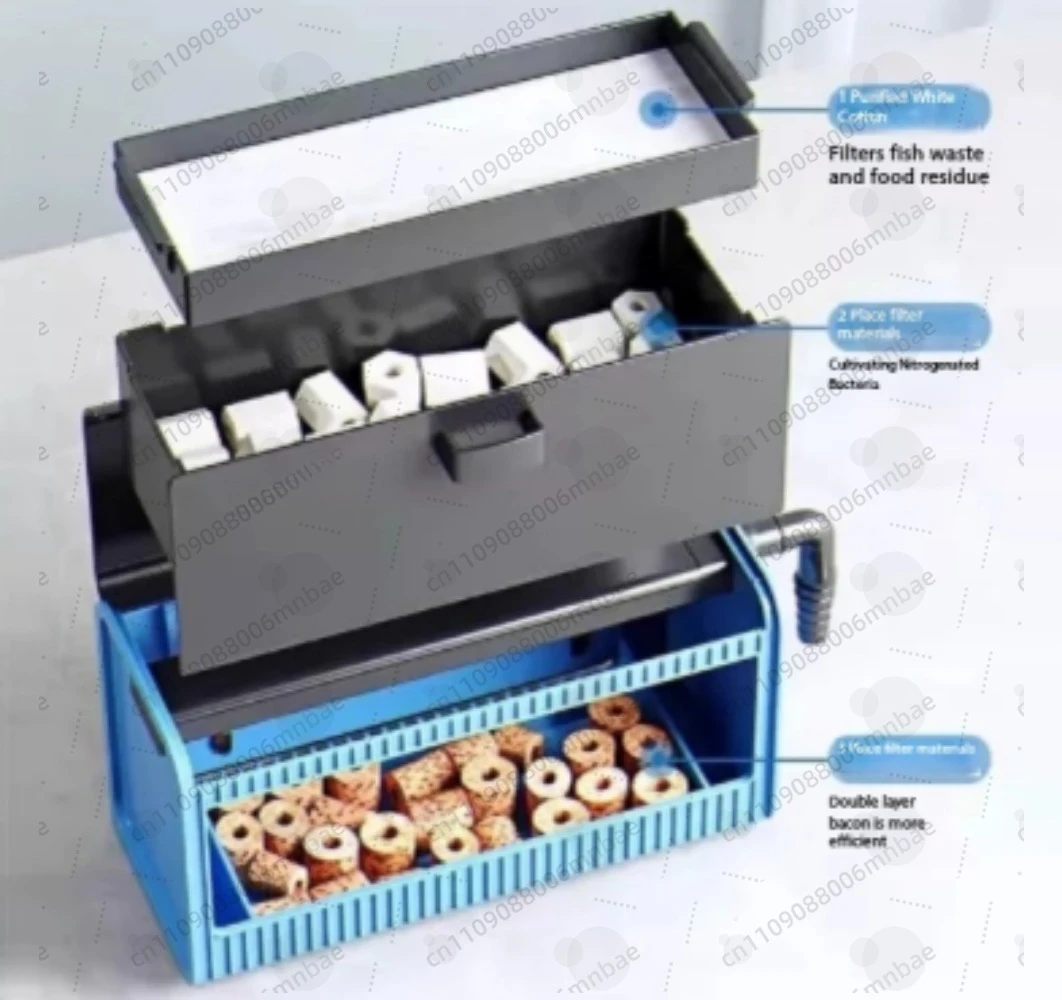 

Fish Tank Filter Box External Drip Trickle System for Fish & Turtles Tank Filter Hanging Box Aquarium Drip Double Filtration Sys