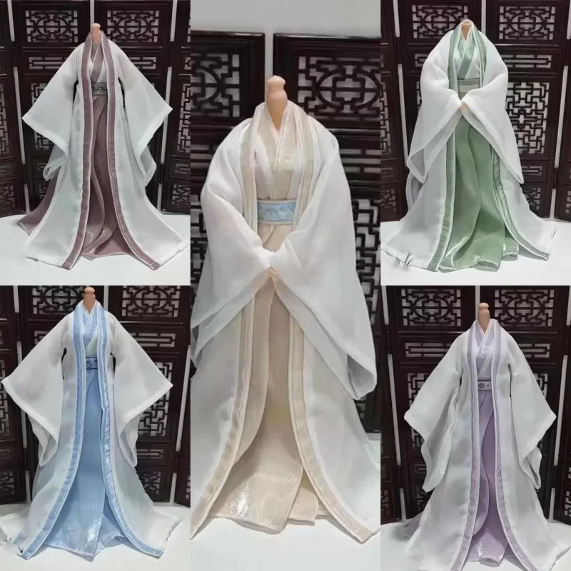 1/6 Scale Hanfu Ancient Style Dress Cosplay Costume Five Colors Clothes Model for 12in 30cm Female Soldier Action Figure Body