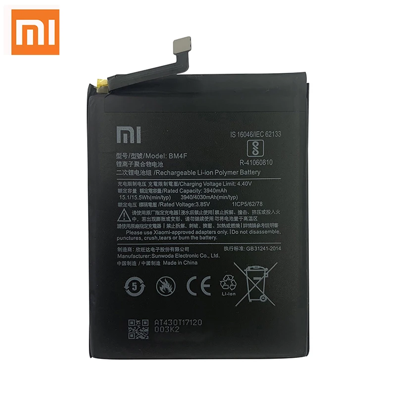 100% Original XIAO MI High Quality BM4F 4030mAh Phone Battery for Xiaomi A3 CC9 CC9e Mi9 Lite Replacement Batteries Bateria