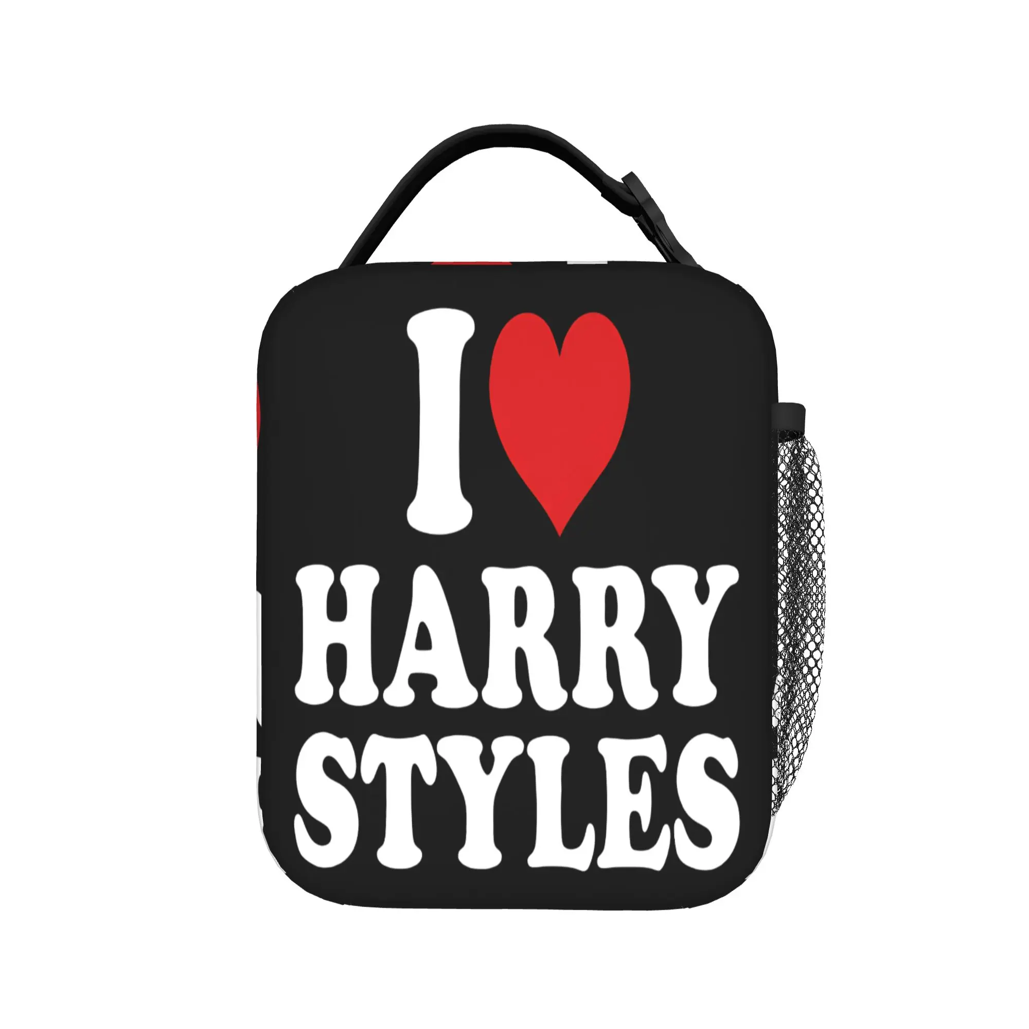 Love H-Harrys S-Styles  Lunch Bag Cute Lunch Box School Portable Zipper Thermal Tote Handbags For Girls Oxford Custom Cooler Bag