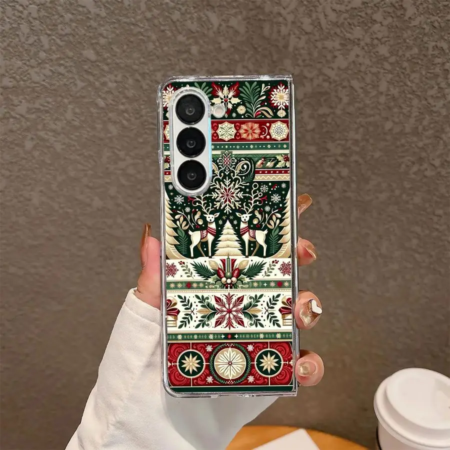 Transparent Soft Phone Cover Case for Samsung Galaxy ZFold3 ZFold6 ZFold5 ZFold4 Z Fold 7 6 5 4 3 ZFold7 Christmas Hot #3