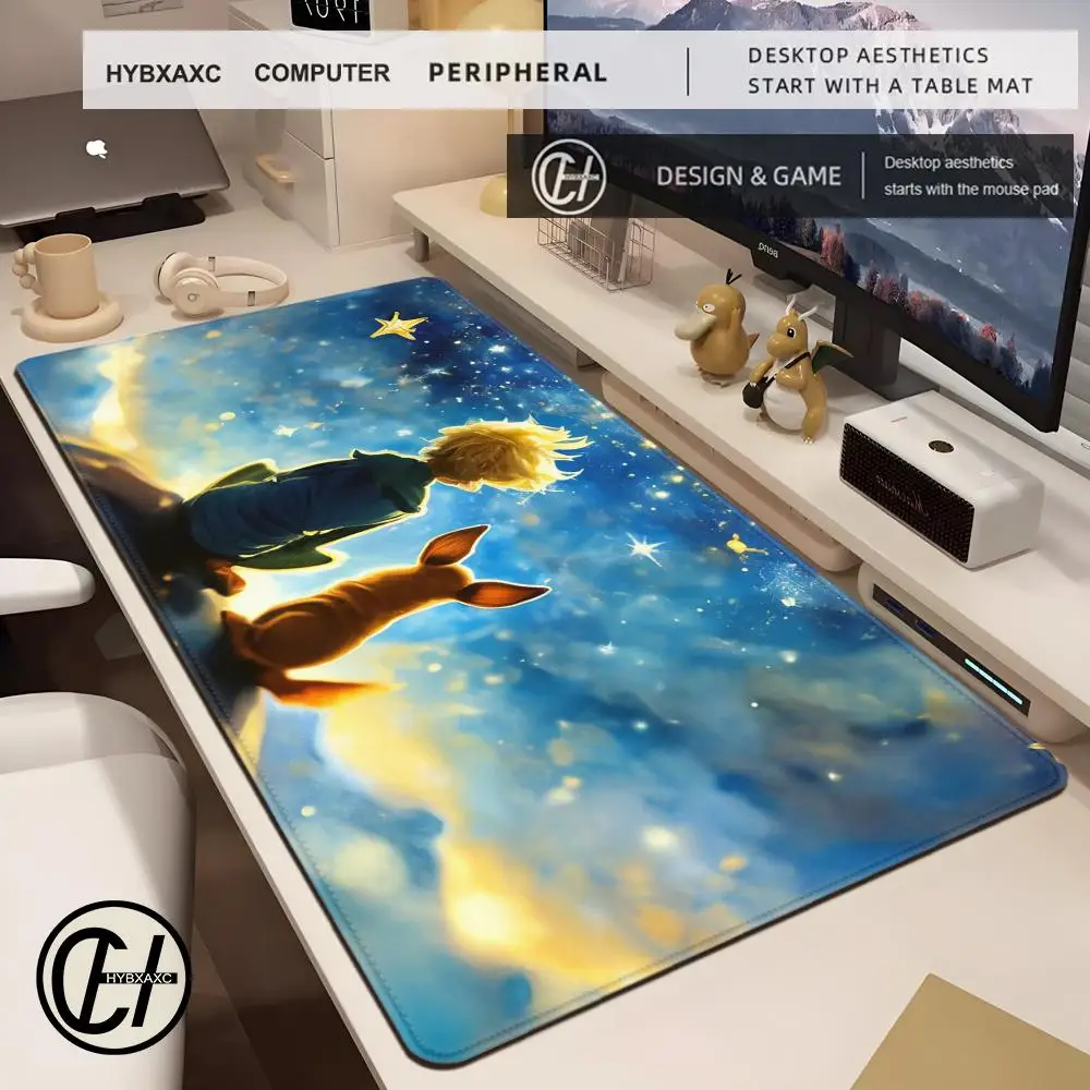 Little prince french animation Mouse Pad Cute HD Desk Pad Extended Gaming Keyboard Mats Large 90x40cm XXL Gamer Mousepad