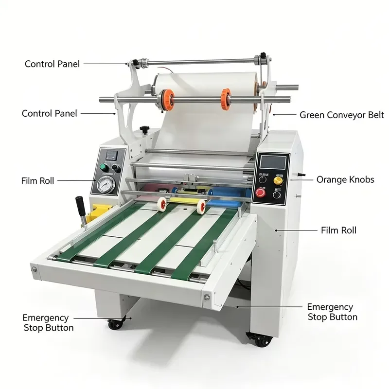 AP01 High Efficiency Automatic Thermal Laminator 0-6.5M/min Speed for Industrial Paper Processing and Document Protection