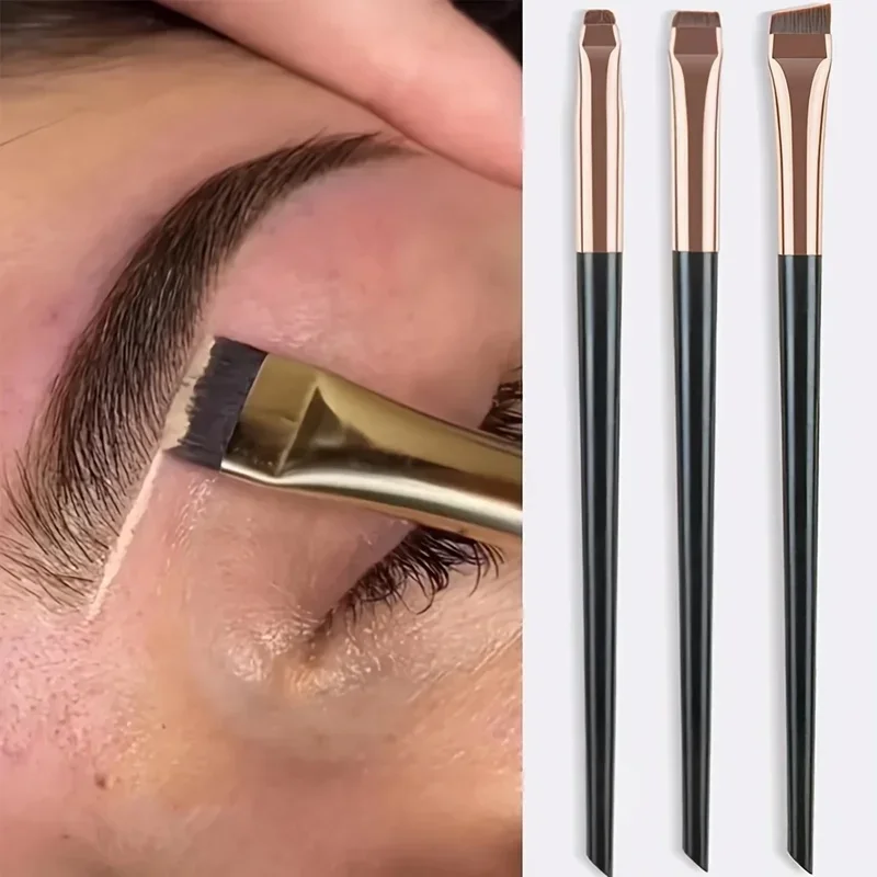 3/6/9/12Pcs Angled Eyeliner Brush  Micro-Fine Tip for Brows & Cut Crease, Vegan Professional Makeup Brushes
