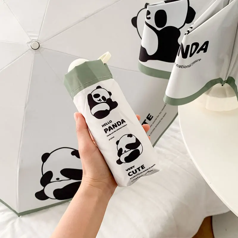 Panda Umbrella Sun Rain Creative Umbrella Windproof Parasol Paragua Black Coating Cute Umbrella Parapluie Portable Parasolka