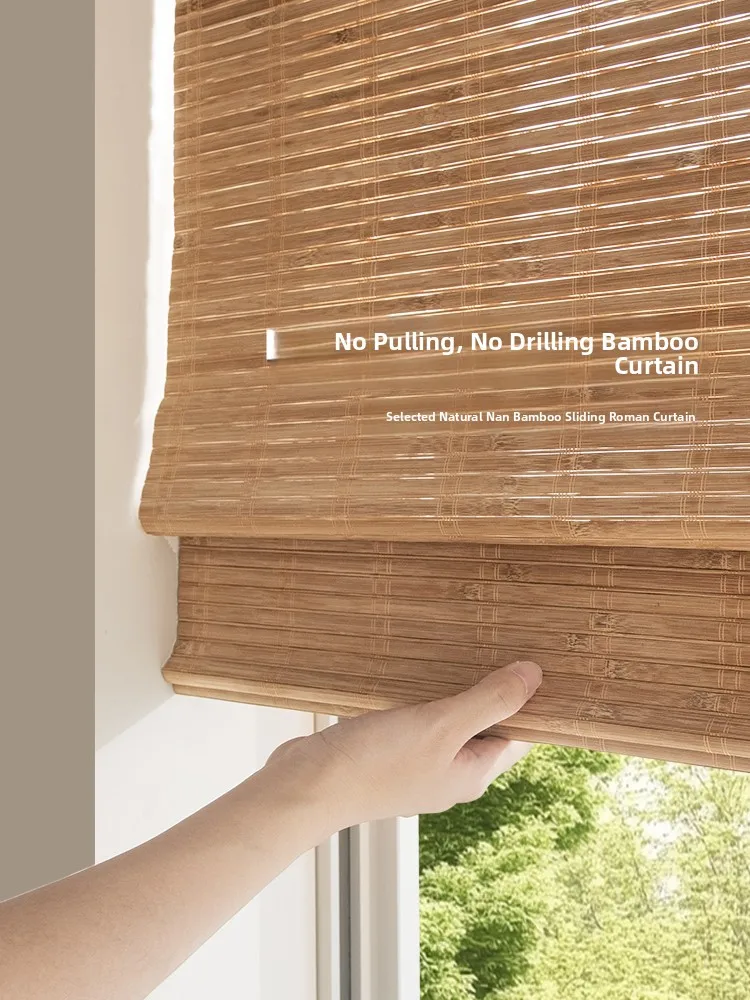 

New Chinese Sle Bamboo Curtain Blind Cordl Sliding Room Dividers Tea Room Guest House Partition Roman ade Light Bloing