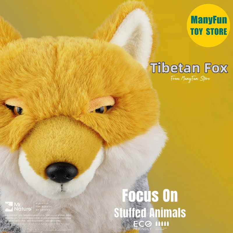 Tibetan Fox Plush Toy High Fidelity Fox Plushie Vulpes Peluche Lifelike Stuffed Animals Simulation Doll Kawai Toys Gifts