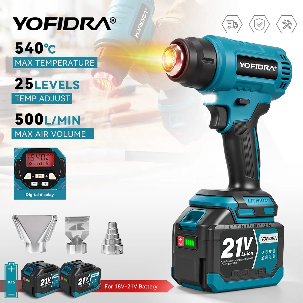 YOFIDRA – bezprzewodowa, elektryczna pistoletowa opalarka (bez aku) z EU za $33.02 / ~132zł