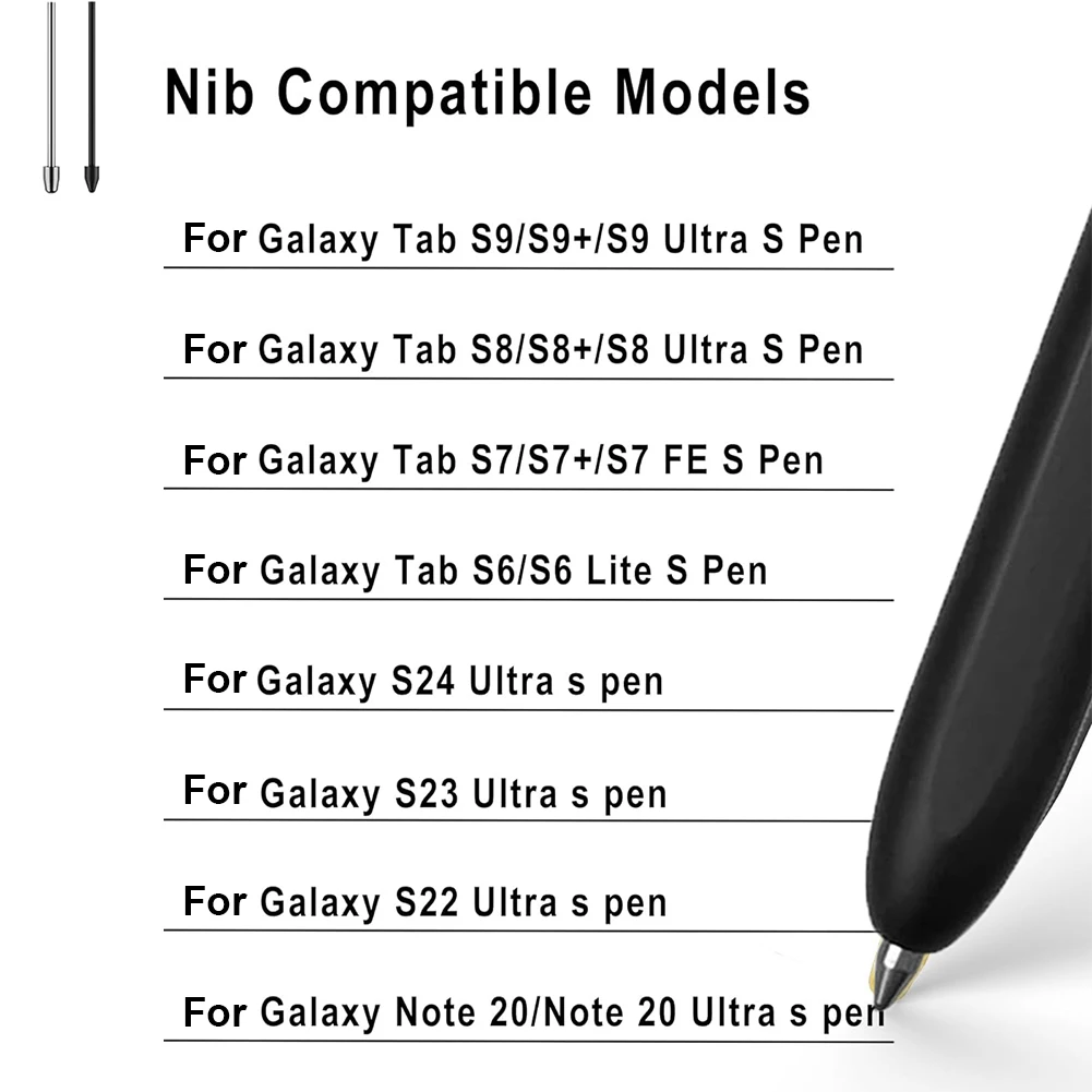 Bleistiftspitzen aus Titanlegierung und Kunststoff mit feiner Spitze und Clip. Bleistiftspitzen mit genauer Kontrolle für Samsung Tab S9/S9FE+/S9 Ultra/S8/S8+/S8