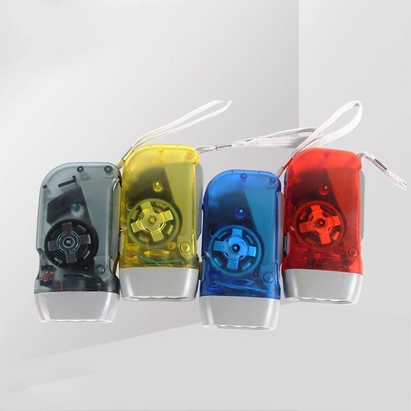 1Pc Household Hand-held Self Generating Flashlight Rechargeable Outdoor Night Camping Rainproof Portable LED Lighting Flashlight