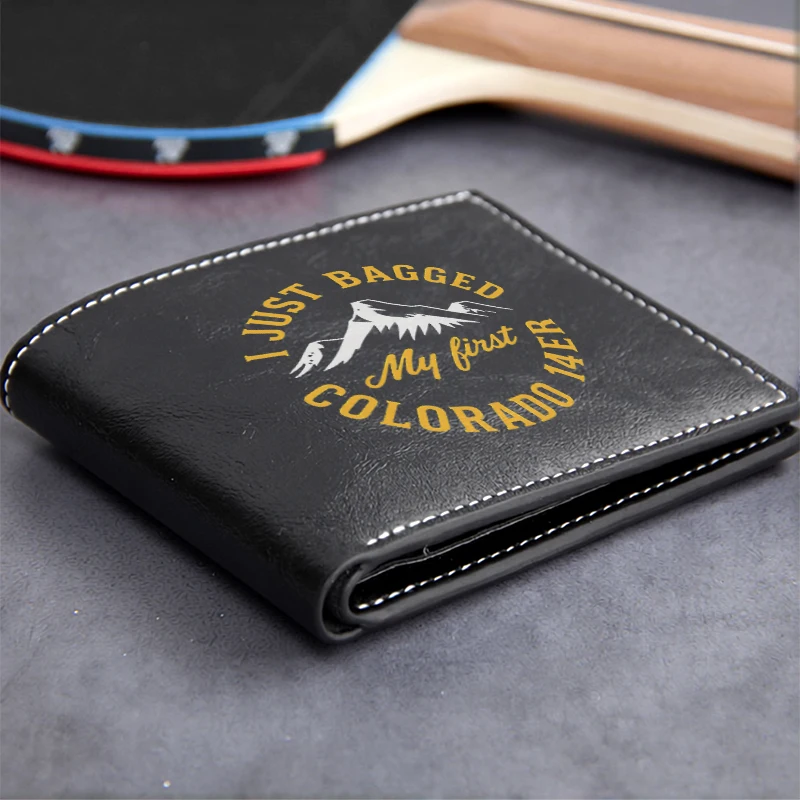 I JUST BAGGED MY FIRST COLORADO 14ER Premium PU Leather Compact Wallet for Men Lightweight Durable Design