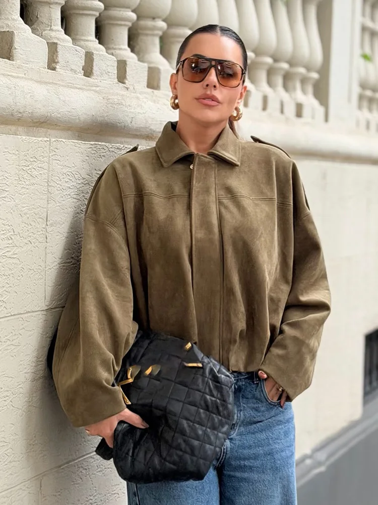 

HH женские осенние повседневные шикарные однотонные куртки с длинным рукавом с отложным воротником и карманами на молнии, женские модные пальто, модные 2026