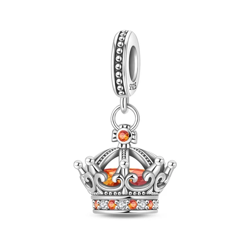 925 Sterling Silver Queen Crown Charms Pendant Fit Original Bracelet DIY Women Birthday Jewelry Gift