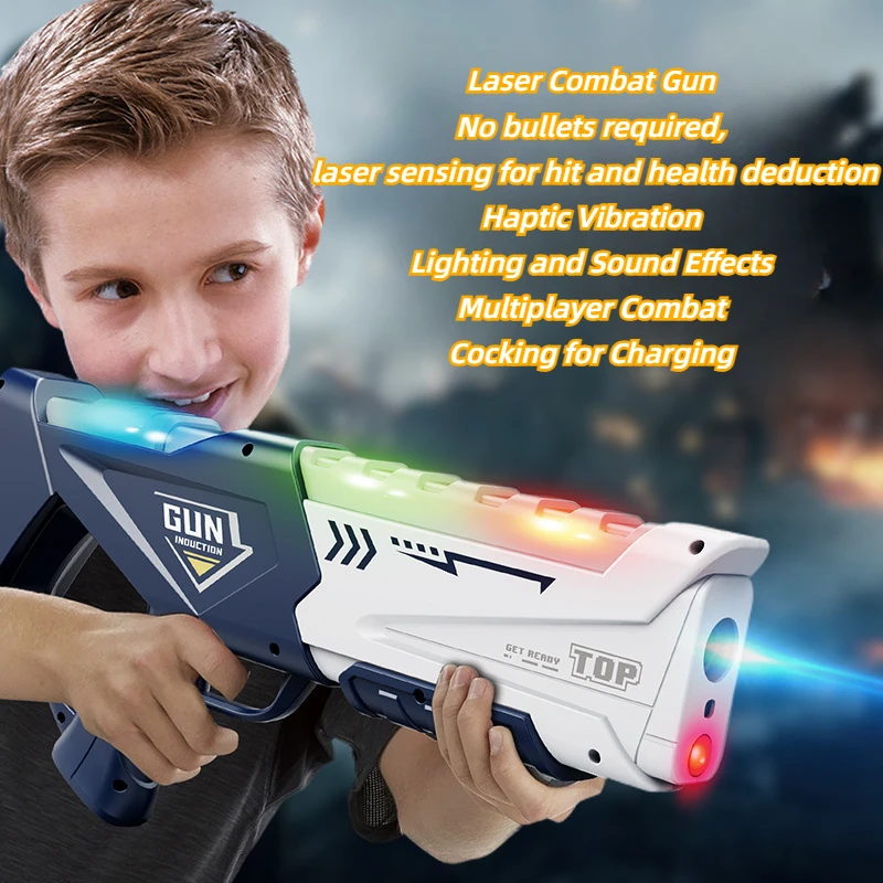 ชุดปืนยิงเลเซอร์สำหรับเด็ก, ชุดปืนต่อสู้ระบบอินฟราเรดพร้อมเซ็นเซอร์ชุดปืนยิงในร่มกลางแจ้งกีฬาของขวัญสำหรับเด็กผู้ชาย