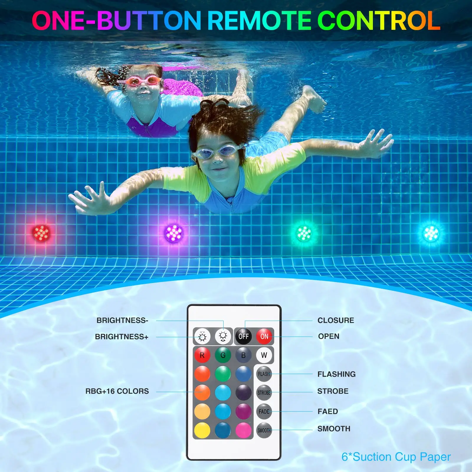 LED Underwater Lights RGB Submersible Light IP68 Waterproof With Remote Controller Swimming Pool Night Lamp Decor Wedding Party