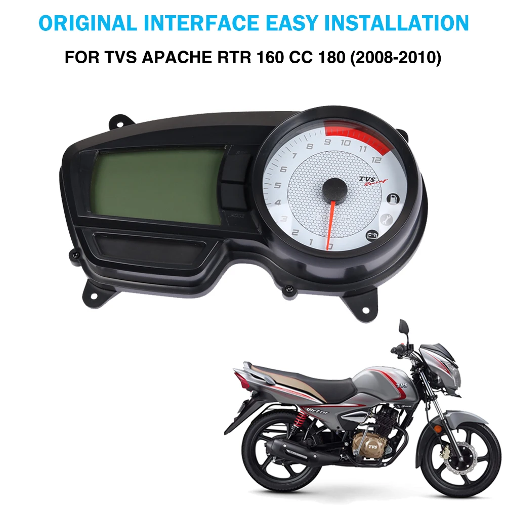 Venta caliente de fábrica 12V motocicleta odómetro Digital instrumento indicador tacómetro reloj medidor de velocidad de combustible para televisores APACHE RTR 16