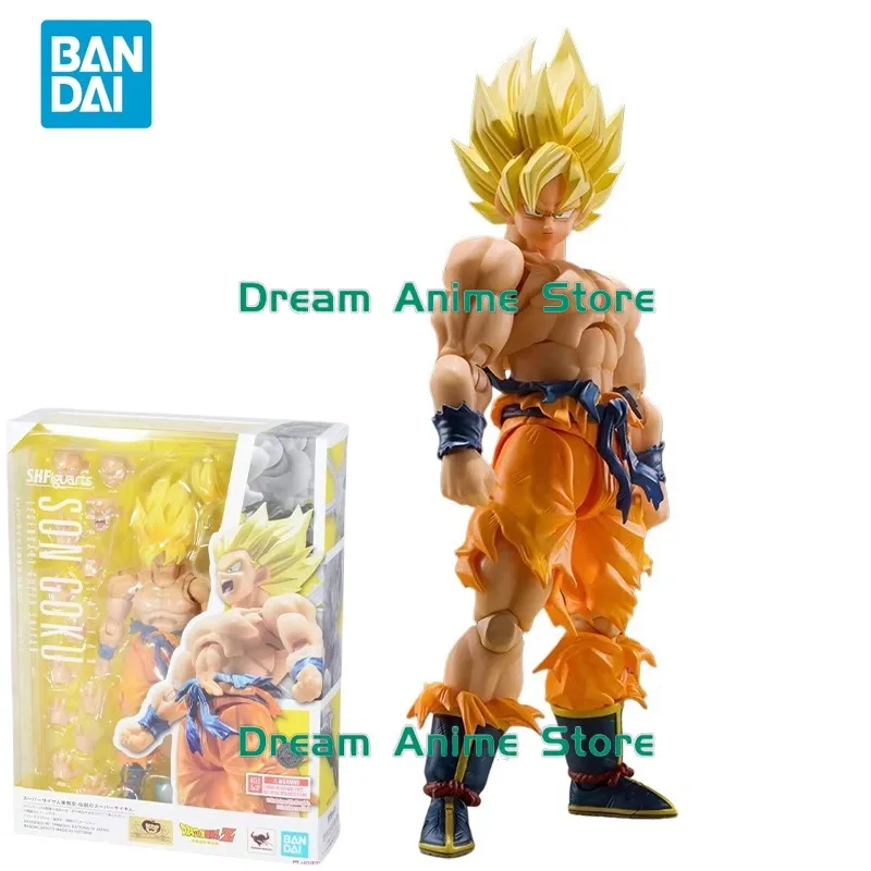 

Bandai Original Dragon Ball Anime SHF Son Goku Super Saiyan One Combat Loss Second Edition Action Figure Toys for Kids Gift