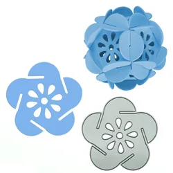 Manual 3D Paper Flower Ball Metal Cutting Die Scrapbooking Diy Art Work Clipart Papercraft Decorating Cutter Mold Cut Template
